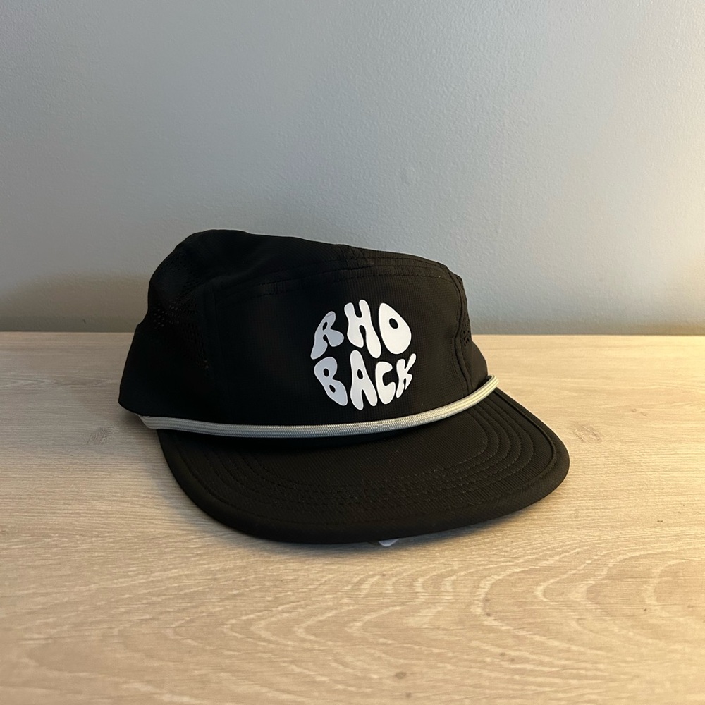 Rhoback Black and Gray Snapback Cap with Circular Logo